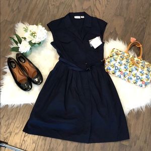 Liz Claiborne size 6 navy blue cap sleeve dress